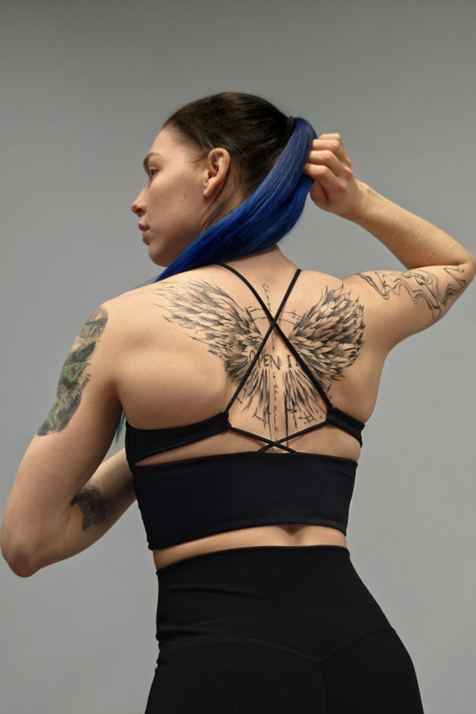 ALWS Essential Crossback Top - Musta