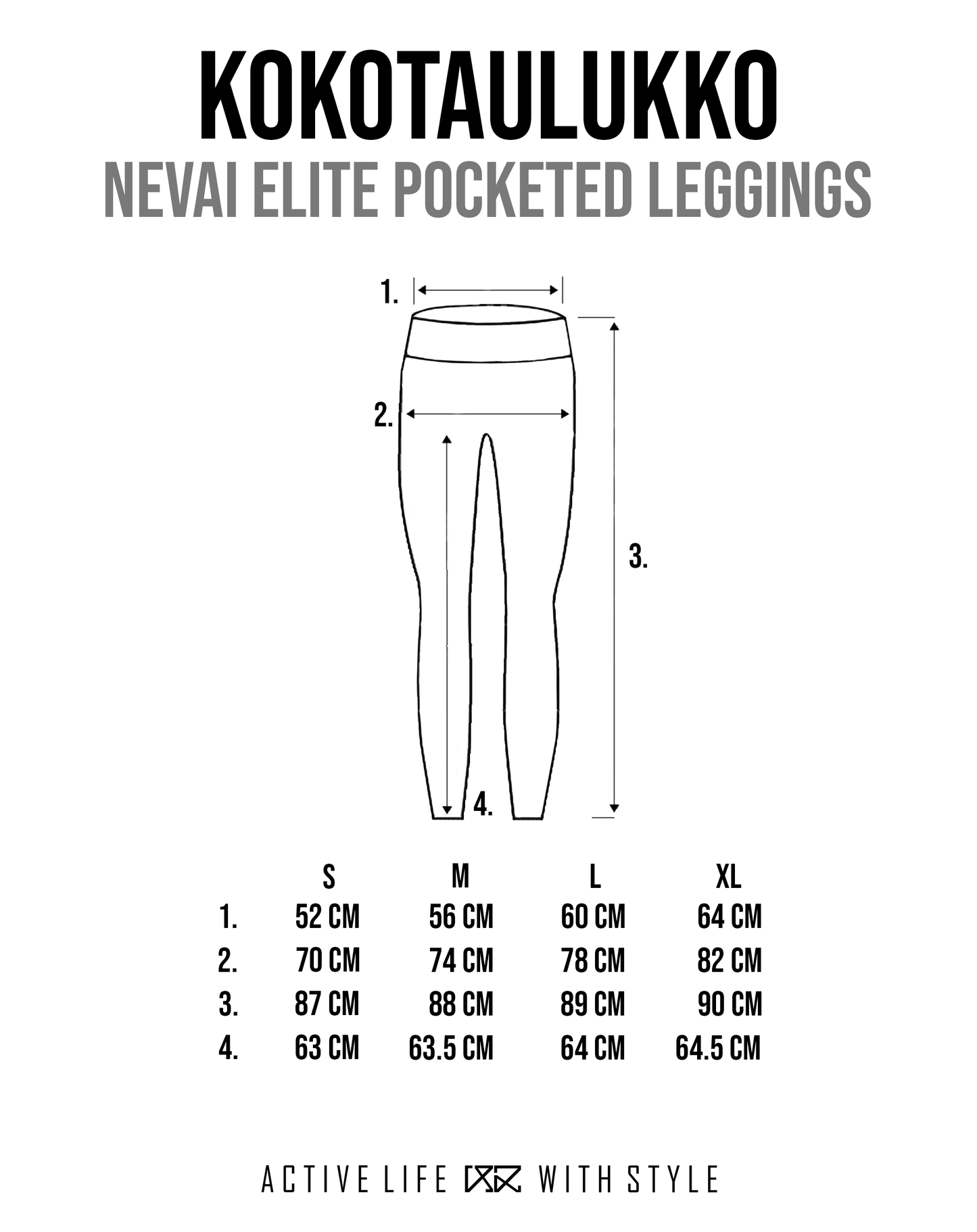 Nevai Elite Leggings taskuilla - Musta