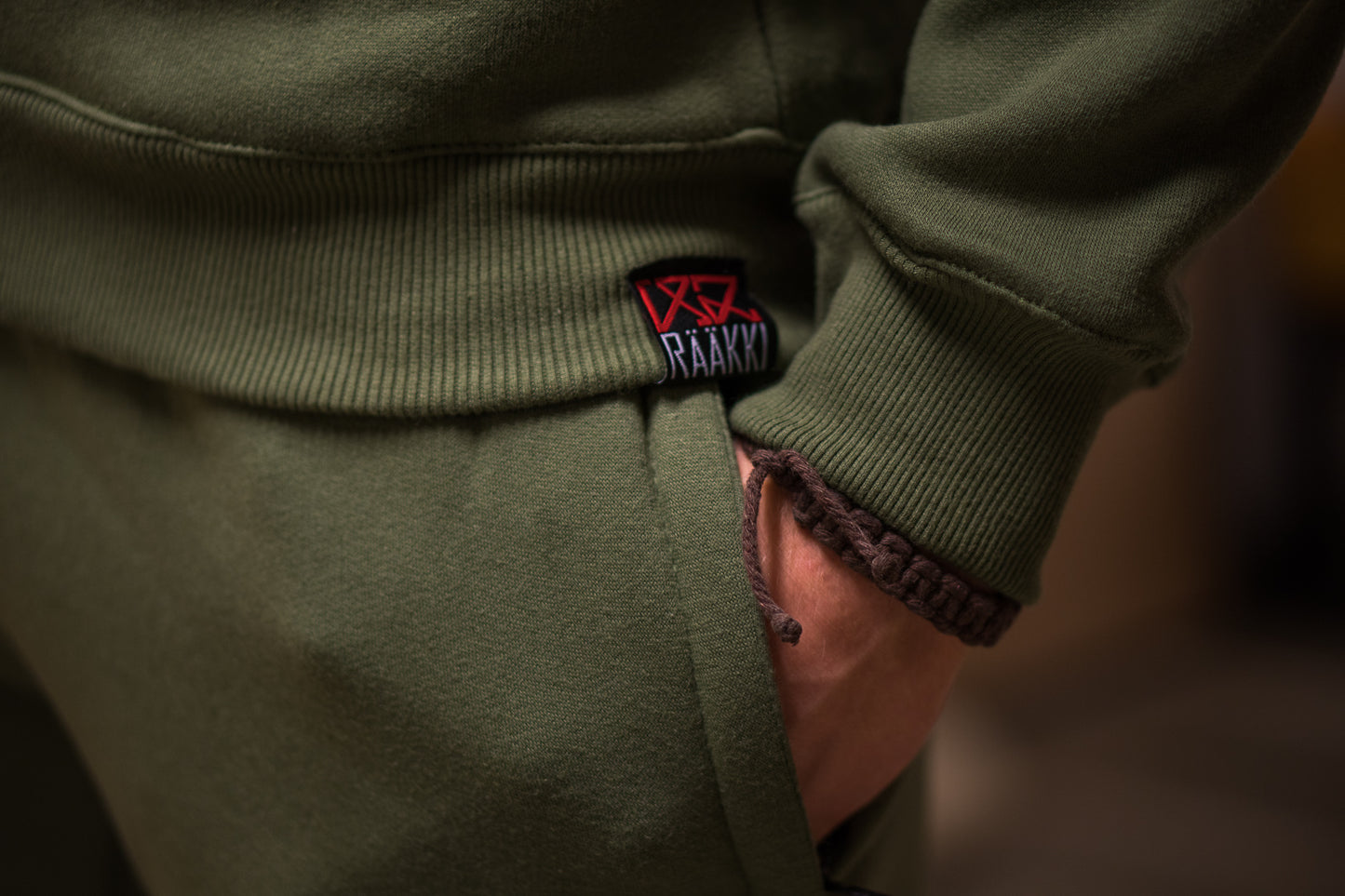 RÄÄKKI 187 Hoodie - Army Green (Men)