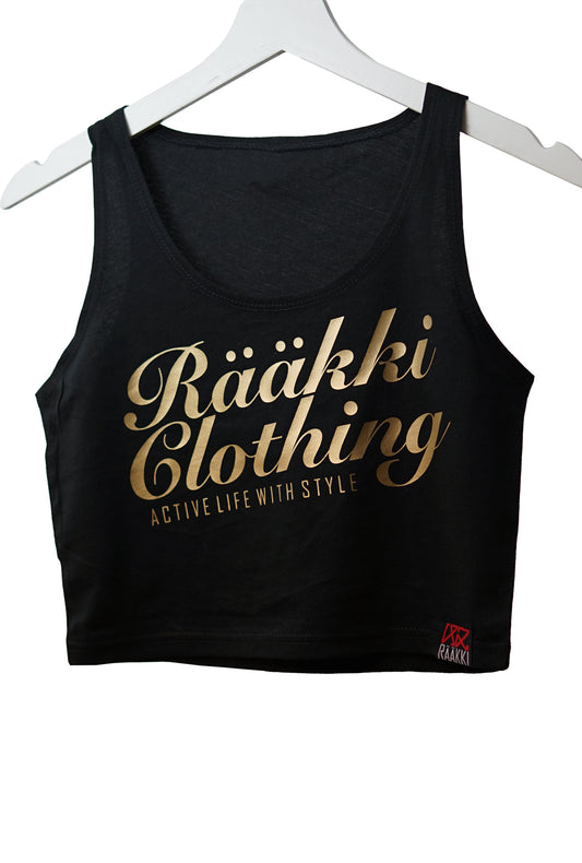 RÄÄKKI Crop Top - Black & Gold (Women)