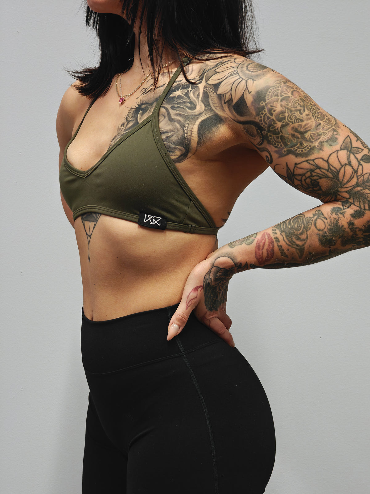 Nevai Elite Mini Gym Top - Army Green