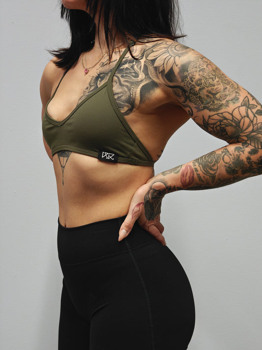 Nevai Elite Mini Gym Top - Army Green