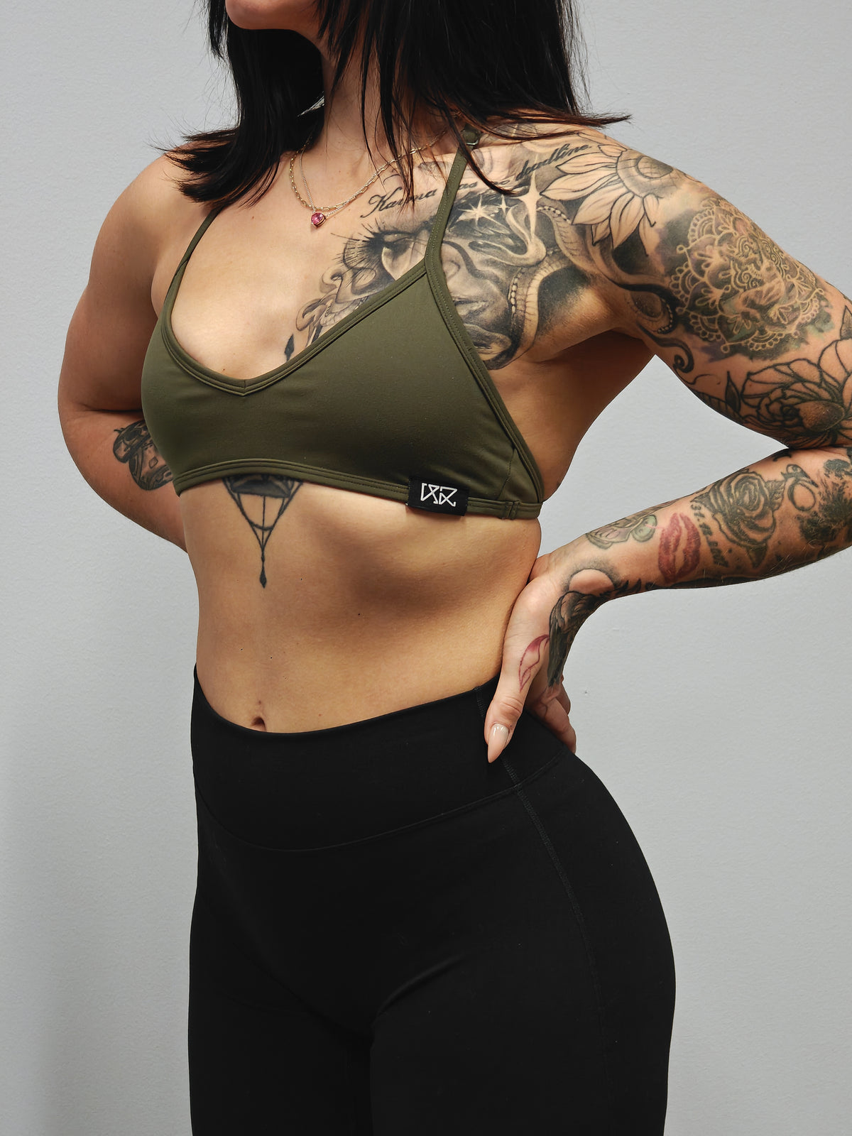 Nevai Elite Mini Gym Top - Army Green