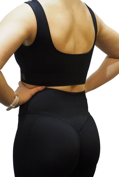 RiB Seamless Leggings - Black