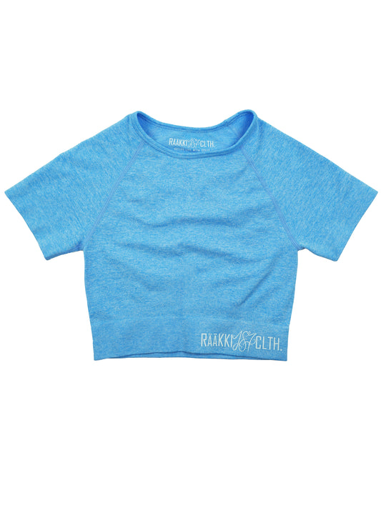 Simply Seamless Crop t-paita - Frost Blue
