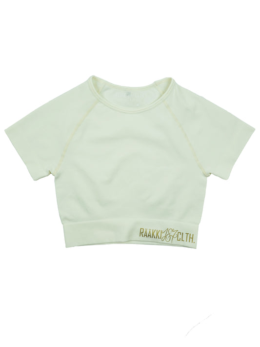 Simply Seamless Crop t-paita - Pure White