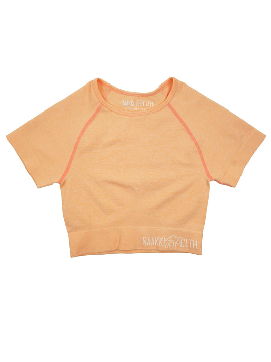 Simply Seamless Crop t-paita - Sweet Peach