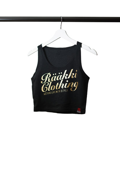 RÄÄKKI Crop Top - Black & Gold (Women)
