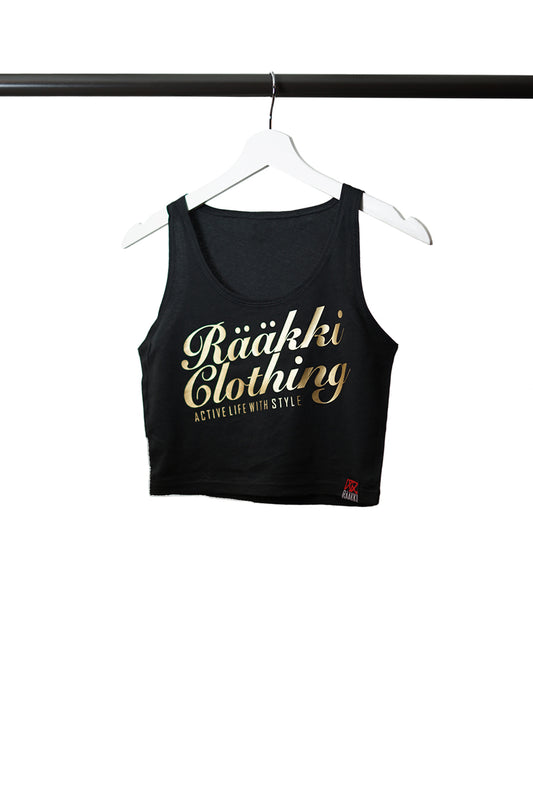 RÄÄKKI Crop Top - Black & Gold (Women)