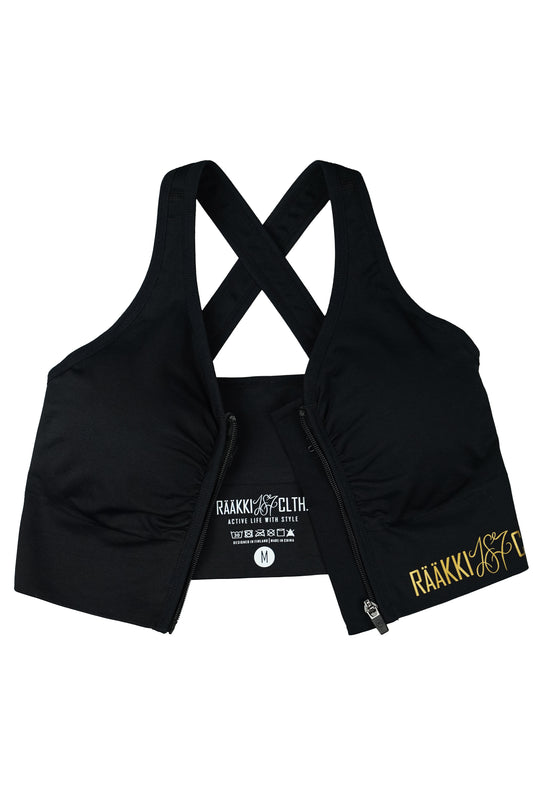 RÄÄKKI Sport Zip Top - Black