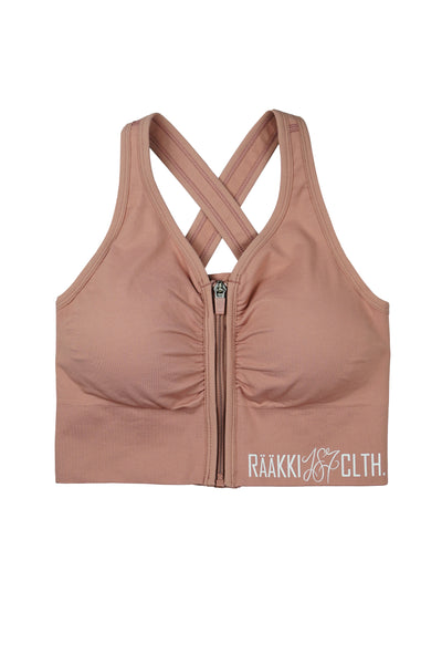 RÄÄKKI Sport Zip Top - Nude