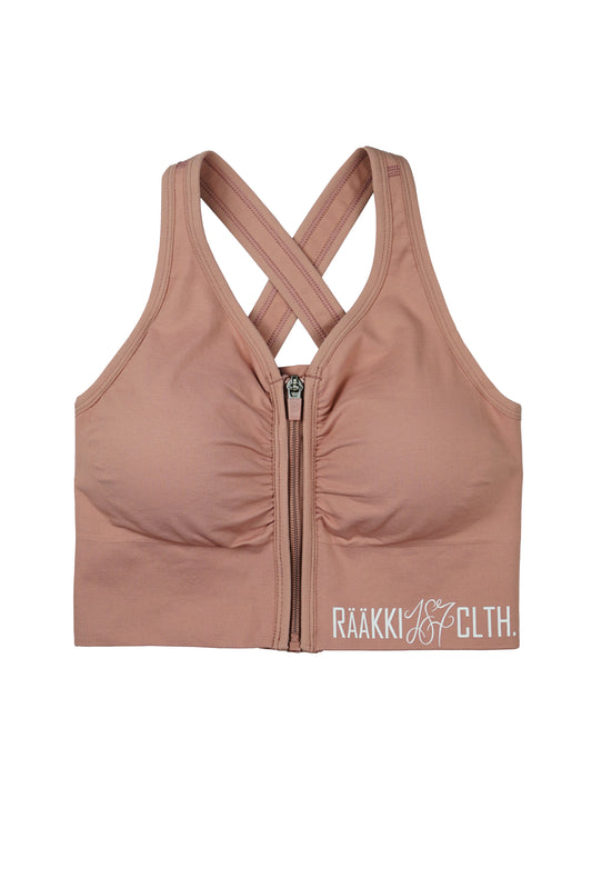 RÄÄKKI Sport Zip Top - Nude