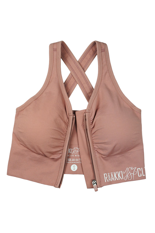 RÄÄKKI Sport Zip Top - Nude